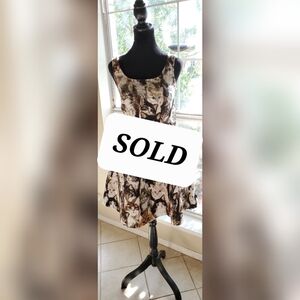 Modcloth "It's Kitten Crazy Around Here" Fit & Flare Full Skirt Cat Print Dress